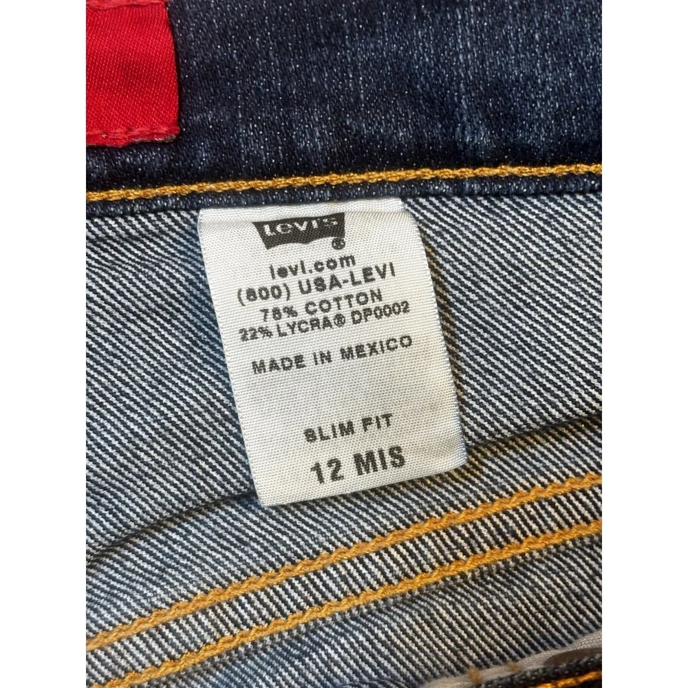 Levi's Classic‎ Slim Fit Jeans Women's Size 12 Mis Med Blue Stretch Denim